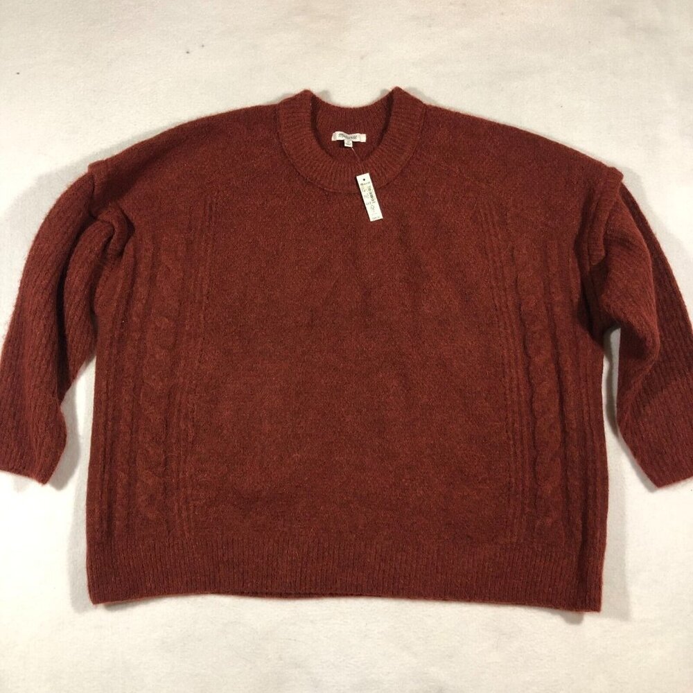Madewell Sweater Womens 2X Plus Cable Havener Pullover Sweater HT1616 NEW $98